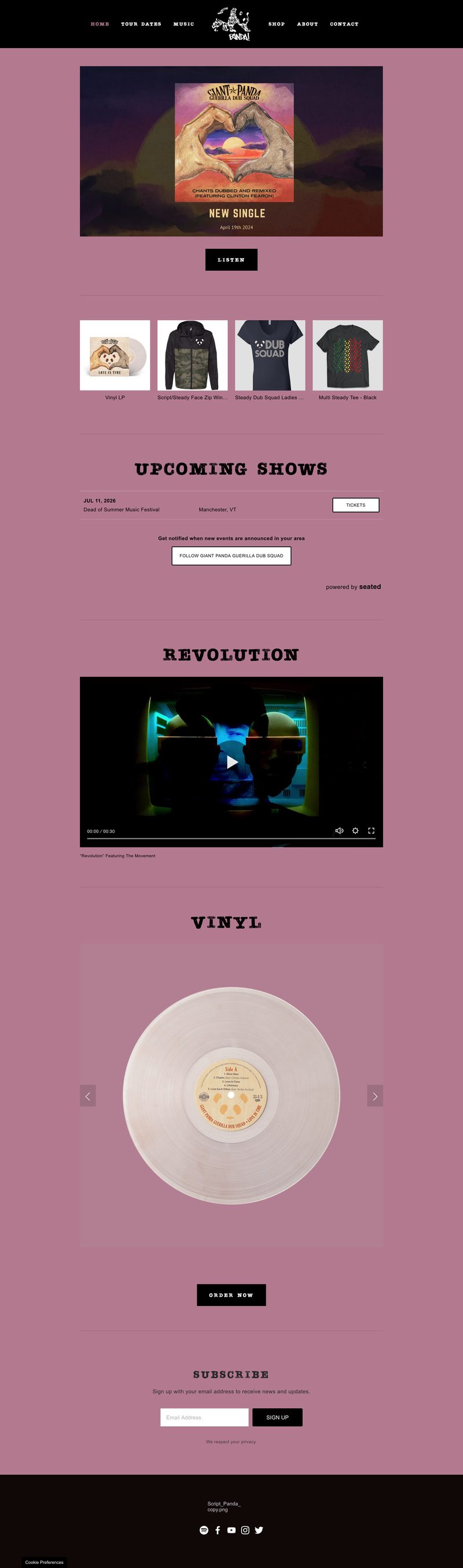 Giant Panda Guerilla Dub Squad website screenshot